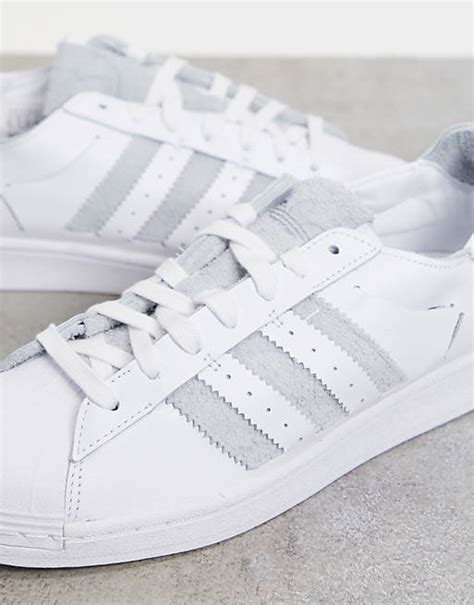 adidas superstar grau weiß wildleder|Adidas Superstar schuhe.